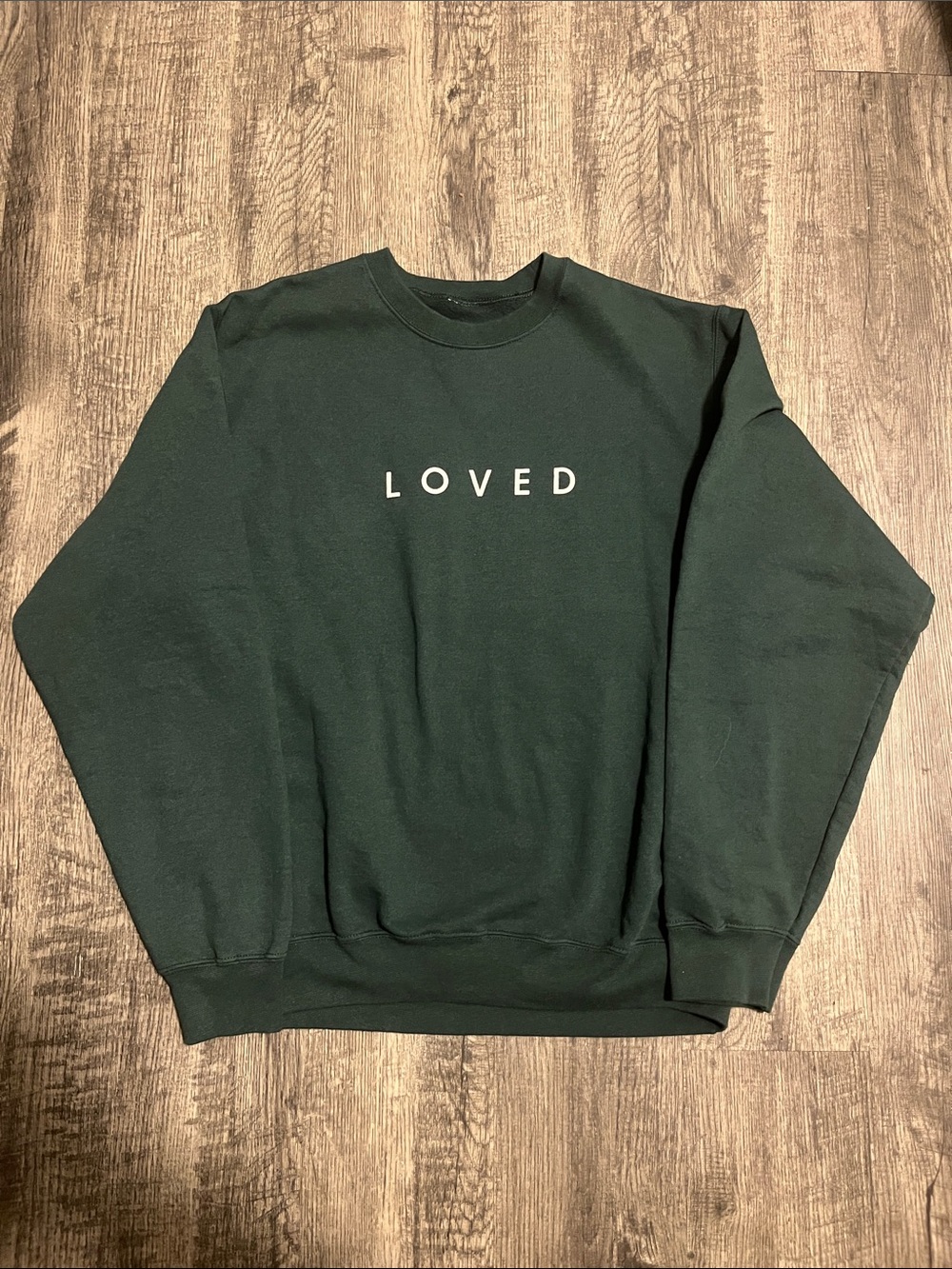 LOVED Graphic Crewneck Sweatshirt - Forest Green